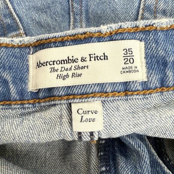 Abercrombie & Fitch The Dad Short Size 35 / 20 High Rise Curve Love Medium Wash - Picture 8 of 16